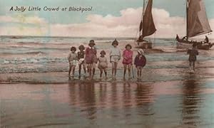 A Little Crowd at Blackpool Sailing Boats Vintage 1930s Postcard