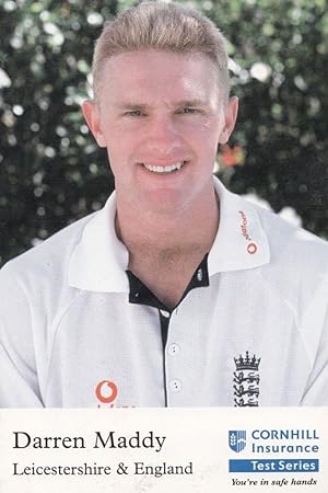 Darren Maddy Leicestershire Cricketer Cricket Cornhill Insurance Card Photo