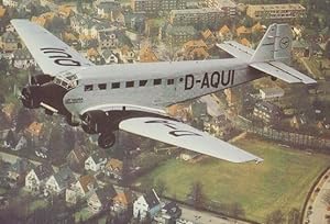 Junkers JU 52 D-AQUI German Birds Eye Vintage In Flight Postcard