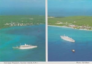 Cayman Islands Distresses Rhapsody BWI Ship Liner Tug Boat Release Postcard