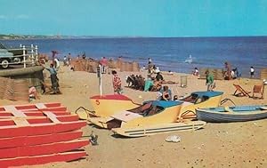 Yellow 1970s Dorset Beach Dinghy Boat Dress Blowing Upskirt Vintage Postcard