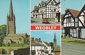 Weobley Hereford 1970s Multi View Postcard incl RAC Pub Sign Mint