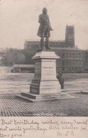 John Bright Rochdale Statue Antique Postcard