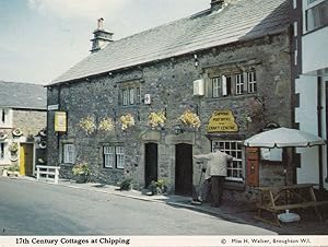 Chipping Cottages 17th Century Lancashire Vintage Postcard