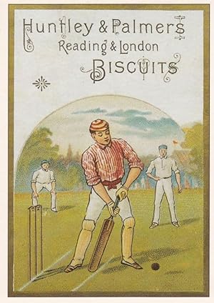 Huntley & Palmers Reading London Biscuits Cricket Advertising Postcard