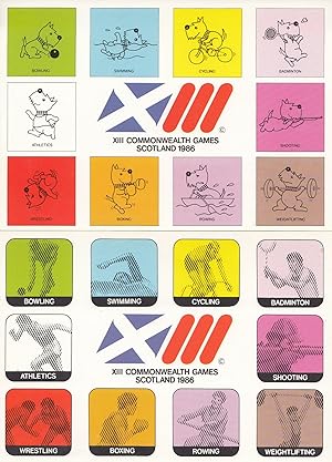 Seller image for 1986 Scottish Commonwealth Games Scotland Events 2x Postcard s for sale by Postcard Finder