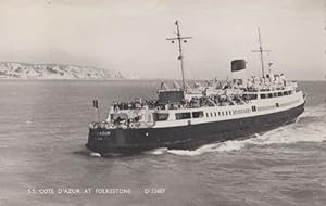 SS Cote D'Azur At Folkestone Vintage Ship Boat Postcard