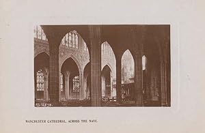 Manchester Cathedral Church 1918 WW1 Wartime Dated Real Photo Nave Postcard