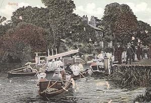 Goring Rowing Boat Sailing Boats Oxford Antique Old Postcard