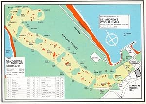 St Andrews Golf Course Map Woollen Mill 1970s Postcard