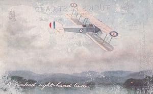 Tucks Aviation Flight Antique Postcard Manoeuvre Right Hand Turn