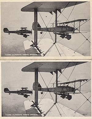 Vickers Vilderbests Torpedo Bombers Aircraft 2x Vintage Valentines Postcard s