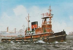 MT Hibernia Tug Boat Ship Watercolour Painting Limited Edition of 1650 Postcard