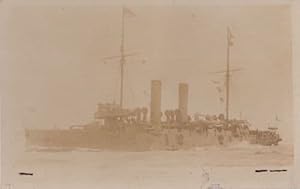 HMS Edgar UK Warship Antique Early Rare Real Photo Postcard