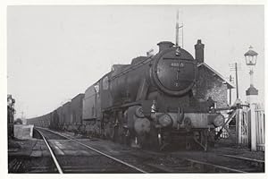 Black 8 48045 Buxton Train at Mobberley Junction Level Crossing in 1955 Postcard