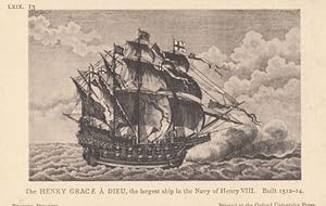 Henry VIII 8th Grace A Dieu Largest in Navy Ship Antique British Museum Postcard