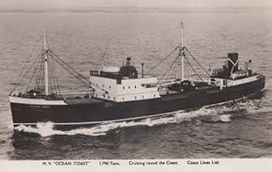 MV Ocean Coast Real Photo Ship Postcard