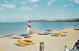 Studland Swanage Dinghy Boat 1970s Beach Postcard