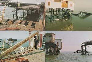 Southend On Sea Pier Damage 4x Rare Disaster Essex Postcard s