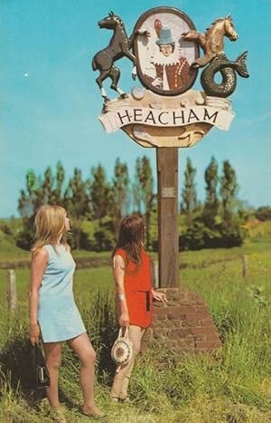 Heacham Village Sign Vintage Norfolk 1970s Mint Postcard