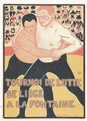 Tournoi De Lutte Japanese Sumo Wrestler Wrestling French Poster Postcard