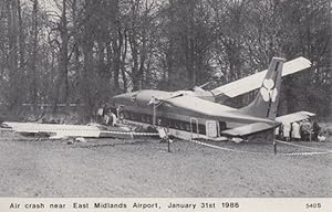 Air Crash Plane Disaster East Midlands Airport 1986 Map Of Damage Postcard