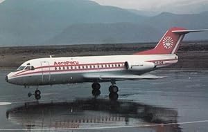 Brazil M-48 Fokker F-28 1000 in 1985 Sao Paulo Aircraft Plane Postcard