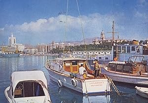 Fishing Boats at Malaga Harbour Spanish 1980s Postcard