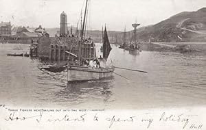 Three Fishers Went Sailing Kingsley Antique Fishing Postcard