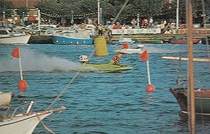 Speedboat Racing Race At Oulton Broad 1970s Norfolk Postcard