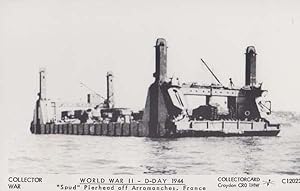 WW2 D Day D-Day Spud Pierhead Arromanches France Ship Rare Real Photo Postcard