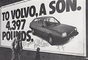 Kings Cross London Volvo Car Poster Graffiti Vandalism 1981 Real Photo Postcard