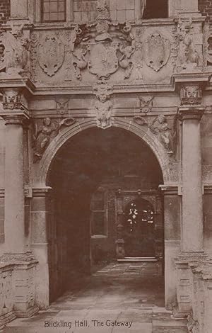 Bild des Verkufers fr Blickling Hall Gargoyles Above Gateway Antique Real Photo Norfolk Postcard zum Verkauf von Postcard Finder