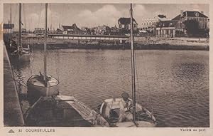 Fishing Boat Boats at Courseulles Normandy Antique French Postcard