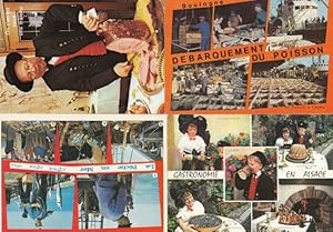 French Fishing Fishermen Boats Carving Meat Restaurant 4x Culture Postcard s