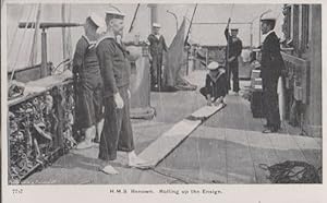 HMS Renown Rolling Up The Ensign Rare Military Postcard