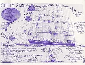 Cutty Sark Talls Ships Race 1982 Souvenir Rare Southampton Postcard