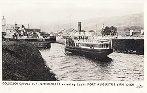 PS Gondolier at Fort Augustus Locks in 1910 Ship Postcard