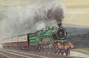 GCR 4-4-2 No 363 Near Hadfield with Manchester Marleybone Express Old Train Postcard