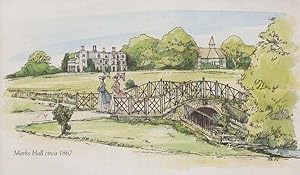 Marks Hall Coggeshall In Victorian Times Cartoon Rare Painting Essex Postcard