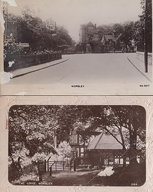 Worsley The Lodge Manchester Salford 2x Antique Old Real Photo Postcard s
