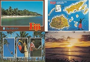 Fiji Sunset Map Children 4x Fijian Postcard s