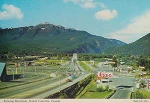 Revelstoke British Columbia Esso Petrol Station Garage 1970s Canadian Postcard