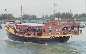 Chinese Junk Boat Ann Hoe Water Tours Singapore Tourist Ride Postcard