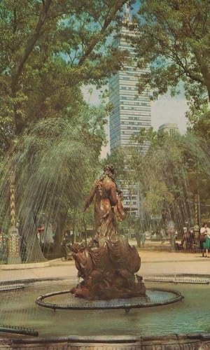 Mexico Mexican Alameda Park Fountain 1960s Postcard