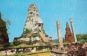 Wat Rajburana Ayudhya Middle Thailand Stunning Postcard