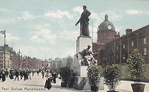 Peel Statue Manchester Lancashire Vintage Postcard