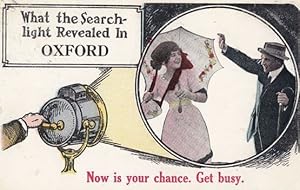 Oxford Torch Searchlight Flirting Captured on Camera Projector Antique Postcard