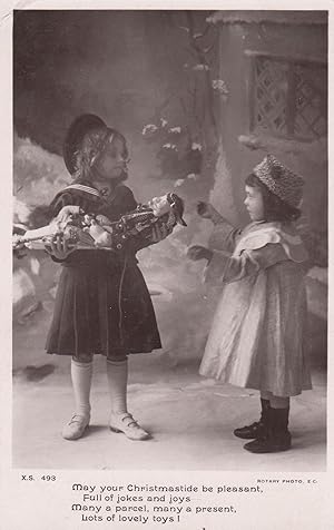Child Toymaker Giant Egyptian Doll Real Photo Christmas Old Postcard