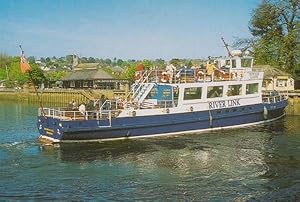 The Dart Ferry At Dorset River Link Boat at Riverside Cafe Postcard